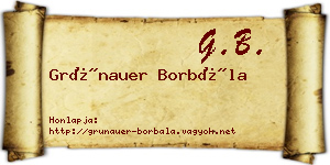 Grünauer Borbála névjegykártya